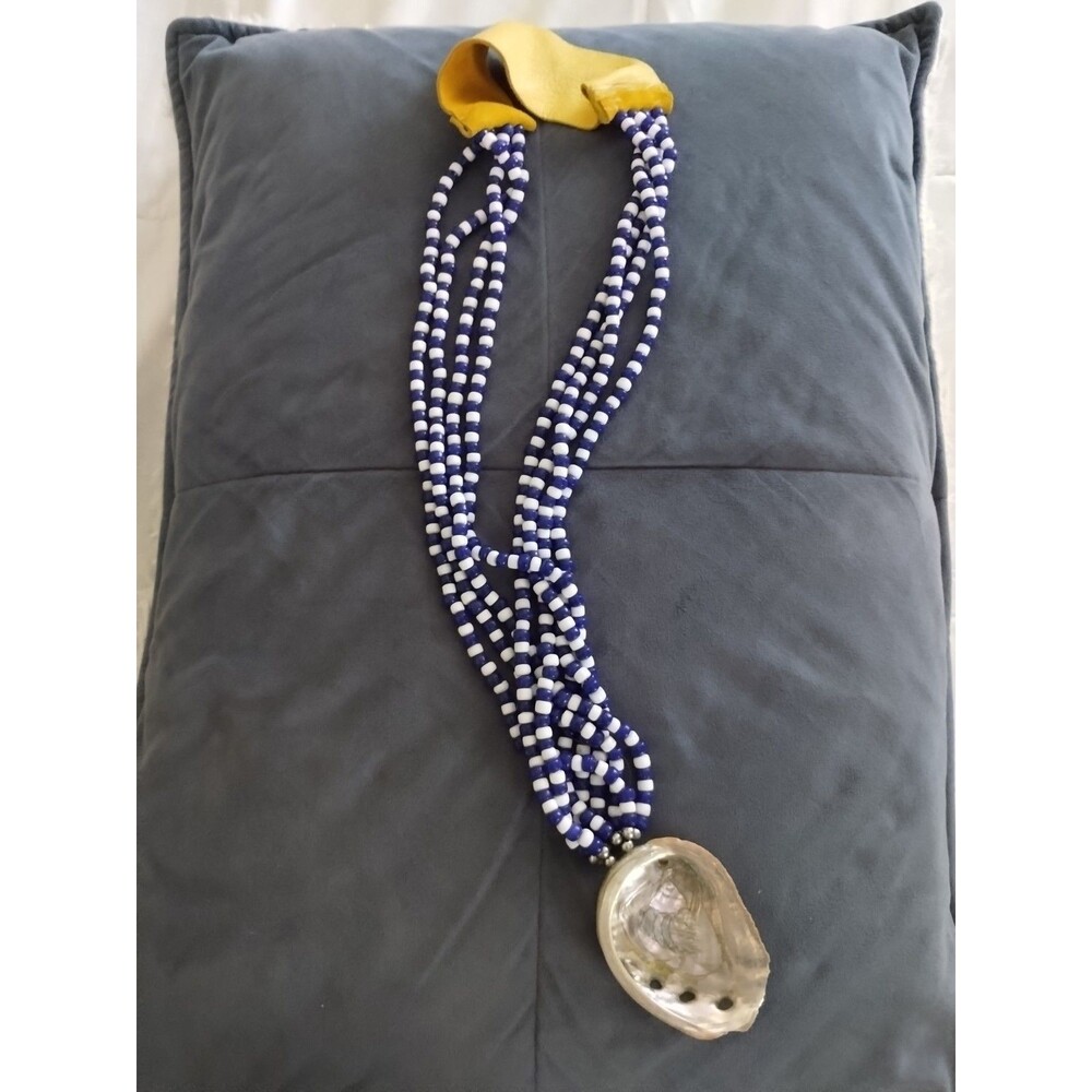 Southwest Native Craft Abalone And Glass Bead Necklace